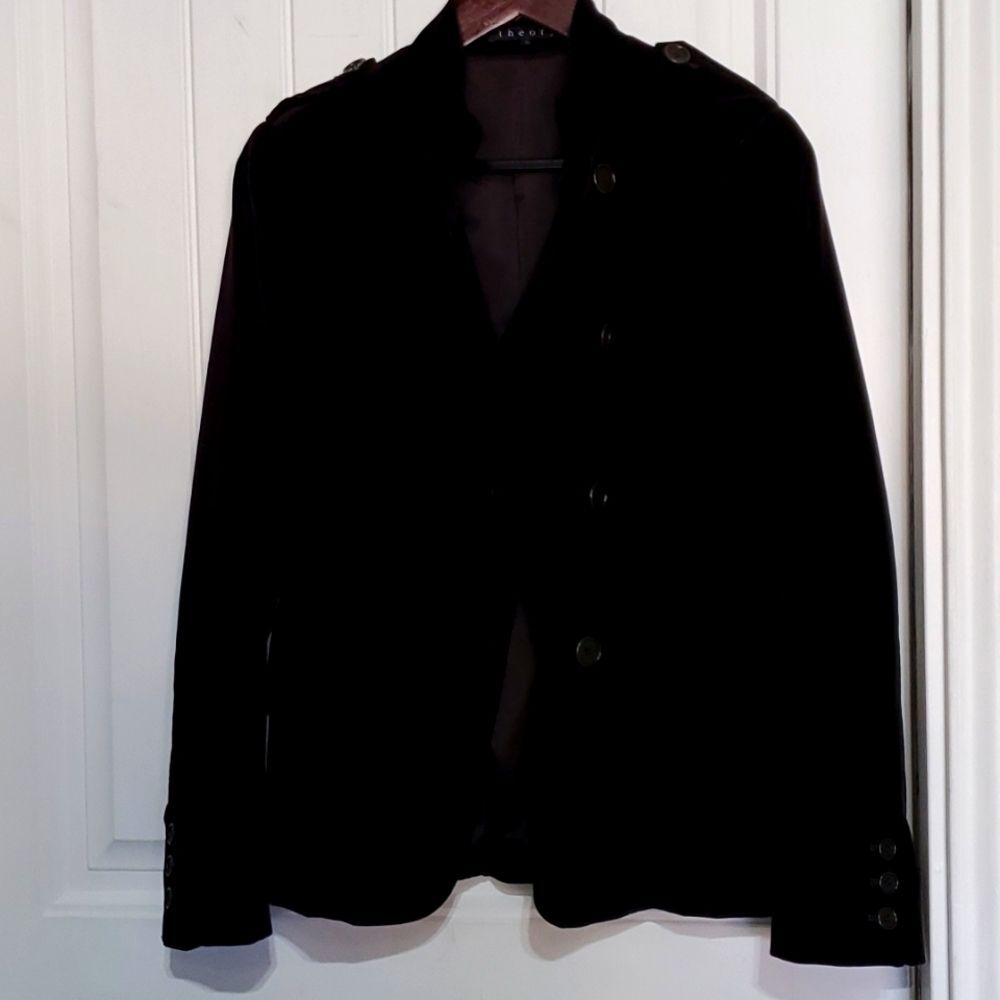 Theory Size 10 Black velvet Blazer